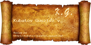 Kubatov Gusztáv névjegykártya